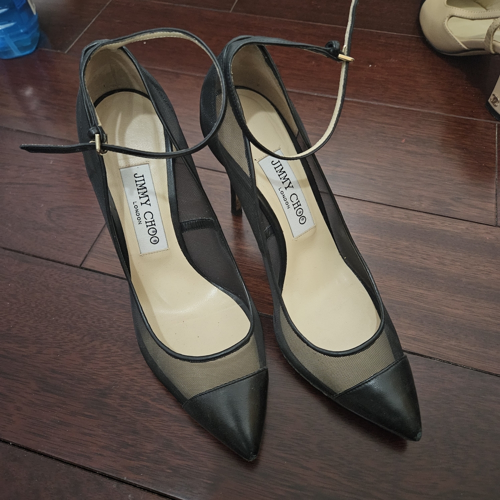 Jimmy Choo Black and Tan Heels